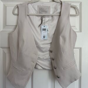 Guess Women's Beige Buttoned Vest